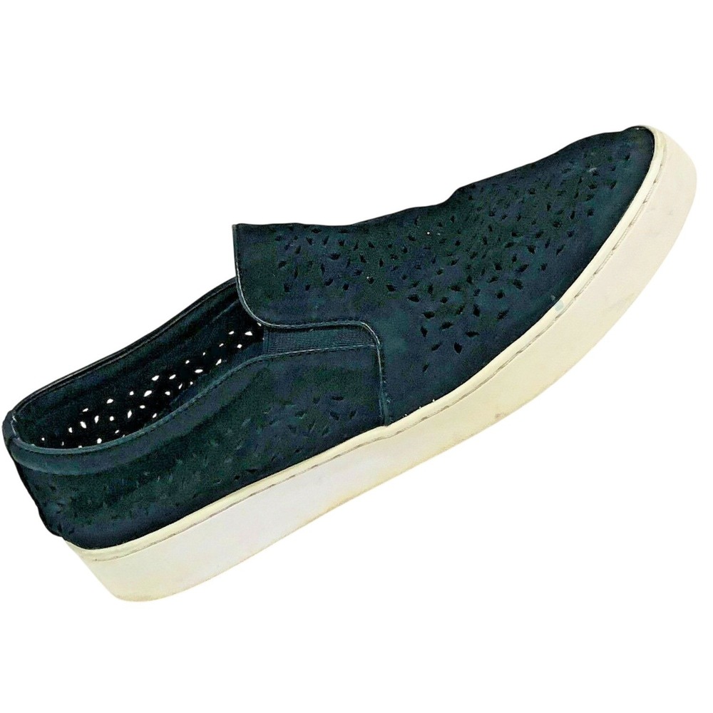 Vionic Womens Shoes Kani Slip On Black Perforate Suede Sneaker Walking Casual 10